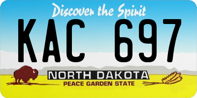 ND license plate KAC697