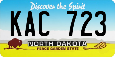 ND license plate KAC723