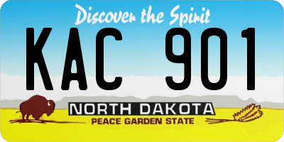 ND license plate KAC901