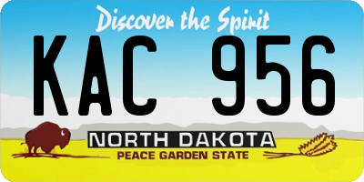 ND license plate KAC956