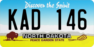 ND license plate KAD146