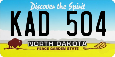 ND license plate KAD504