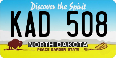 ND license plate KAD508