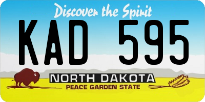 ND license plate KAD595
