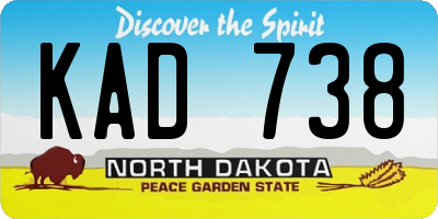 ND license plate KAD738
