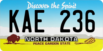 ND license plate KAE236