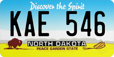 ND license plate KAE546