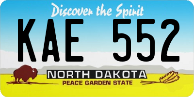 ND license plate KAE552