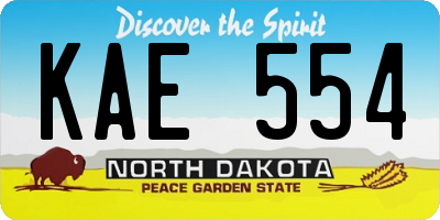 ND license plate KAE554