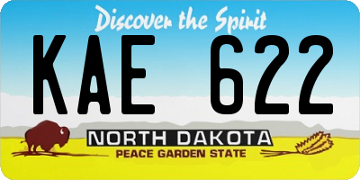 ND license plate KAE622
