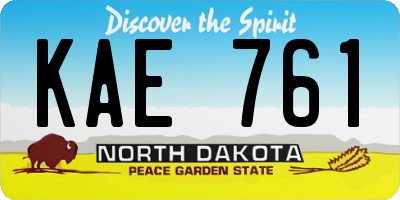 ND license plate KAE761