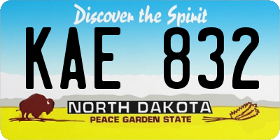 ND license plate KAE832