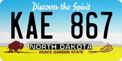 ND license plate KAE867