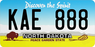 ND license plate KAE888