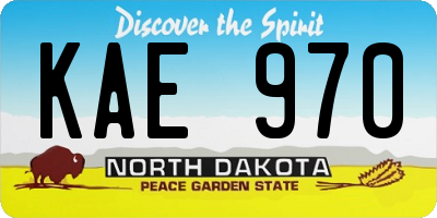 ND license plate KAE970