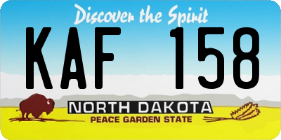 ND license plate KAF158
