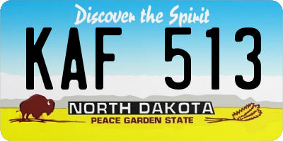 ND license plate KAF513