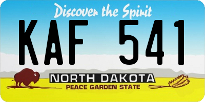 ND license plate KAF541