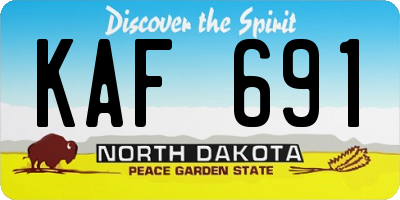 ND license plate KAF691