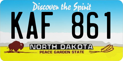 ND license plate KAF861