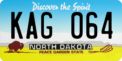 ND license plate KAG064