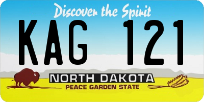 ND license plate KAG121