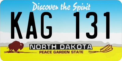 ND license plate KAG131