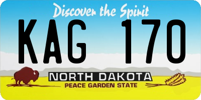 ND license plate KAG170