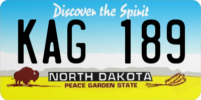 ND license plate KAG189