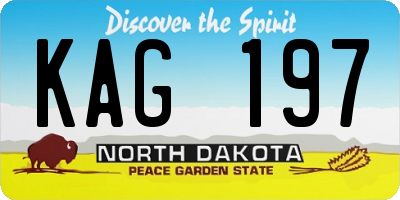 ND license plate KAG197