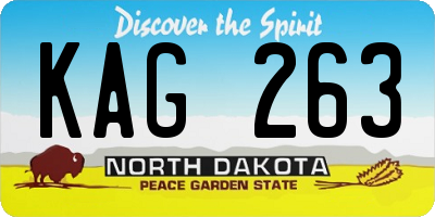 ND license plate KAG263