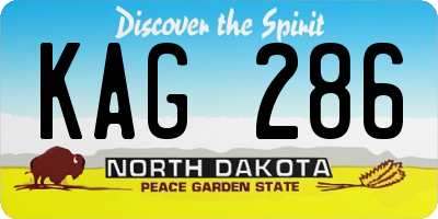 ND license plate KAG286