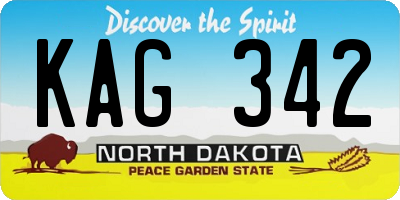 ND license plate KAG342