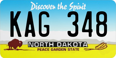 ND license plate KAG348