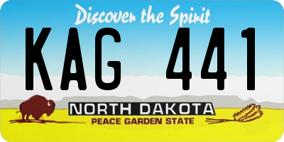 ND license plate KAG441
