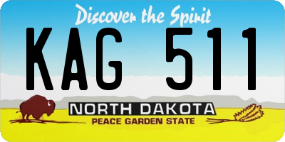 ND license plate KAG511