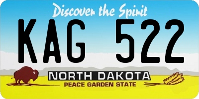 ND license plate KAG522