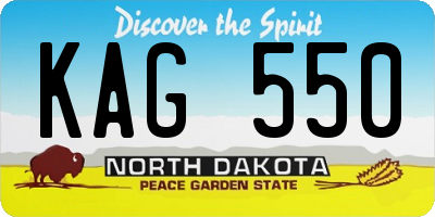 ND license plate KAG550