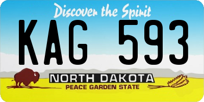 ND license plate KAG593