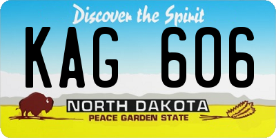 ND license plate KAG606