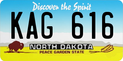 ND license plate KAG616