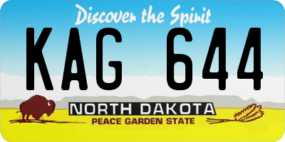 ND license plate KAG644