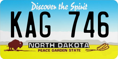 ND license plate KAG746