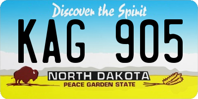 ND license plate KAG905
