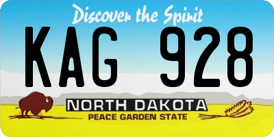 ND license plate KAG928