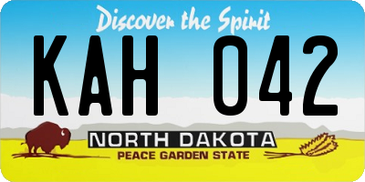 ND license plate KAH042