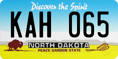ND license plate KAH065
