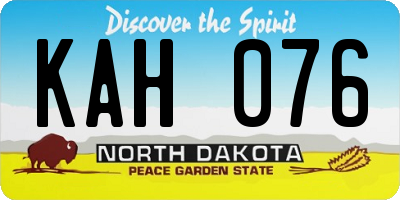 ND license plate KAH076