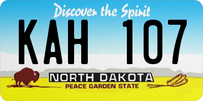 ND license plate KAH107