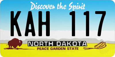 ND license plate KAH117